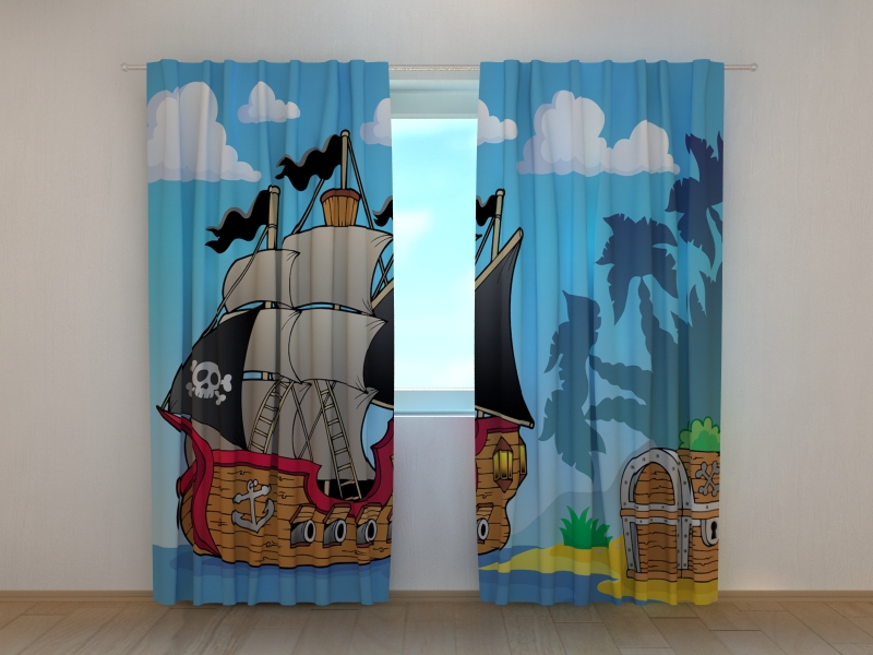 Užuolaidos Piratų laivas ir lobis
