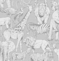 108567 Jungle Animals Grey tapetai