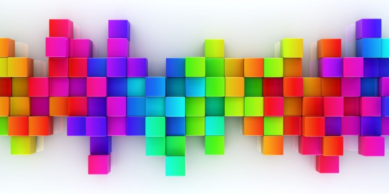 Rainbow of colorful blocks