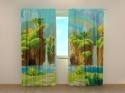 Photo curtains Waterfall and Rainbow