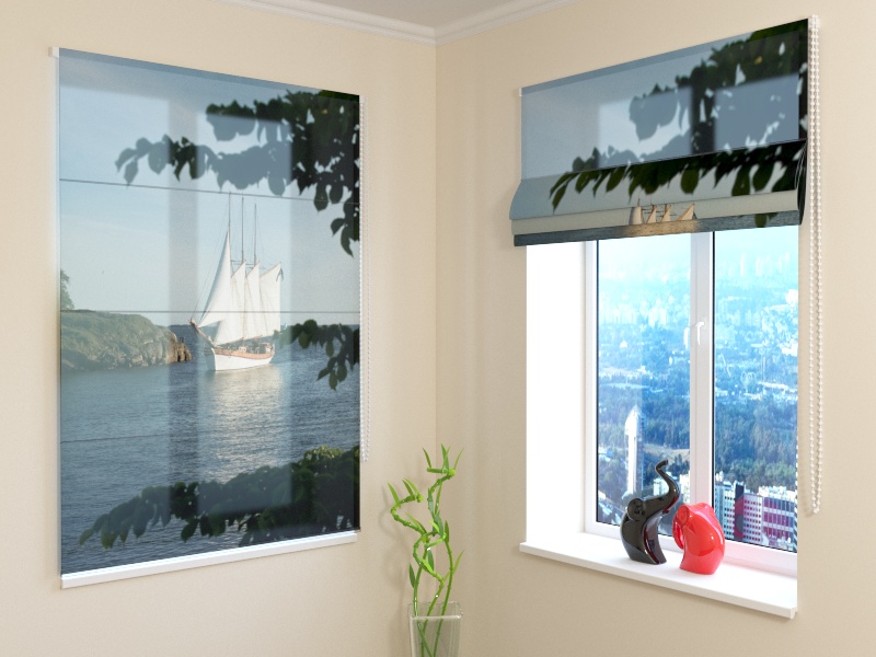 Roman Blind Sailboat in the bay