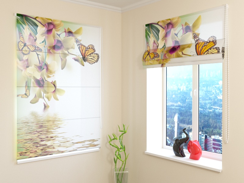 Roman Blind Tropical Flowers 2